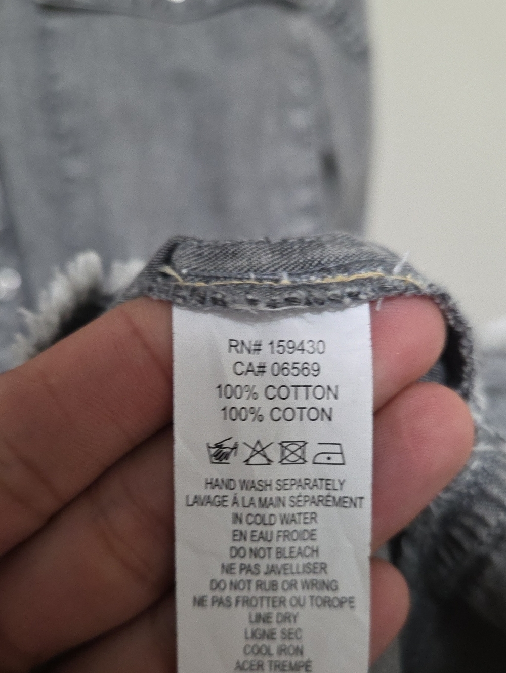 Elan 100% Cotton Chic Gray Denim Shirt Dress with Ruffle Hem - Picture 5 of 7